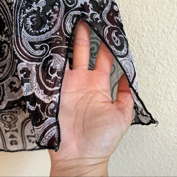 Baranda Black White Paisley print sleeveless tunic blouse size large extra large - Picture 5 of 9